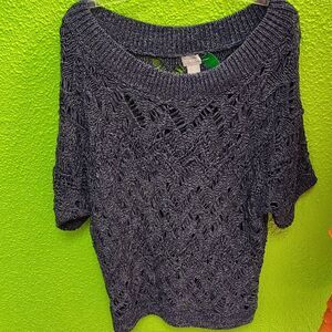 Chico's Navy Open-Knit Sweater